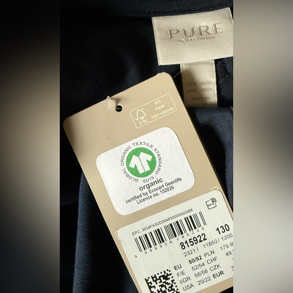 PURE BY ULLA POPKEN Organic Cotton Lightweight Boxy Batwing Sleeve Top 20/22 NWT - Picture 11 of 12